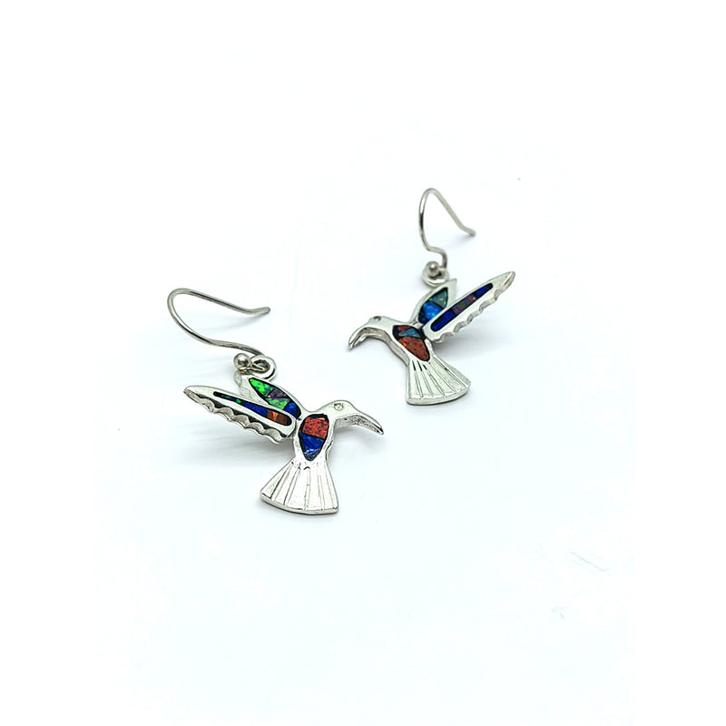 Aretes Colibrí en Vuelo Plata Fina