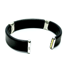 Esclava Piel e Ternera Negra Plata Fina Ley 925