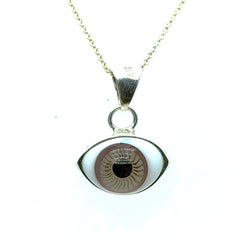 Dije Ojo Turco Lila Claro Plata 925