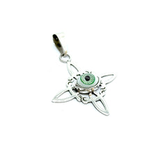 Dije Nudo de Brujas con Ojo Turco Verde Azul Amarillo Plata 925