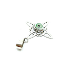 Dije Nudo de Brujas con Ojo Turco Verde Azul Amarillo Plata 925
