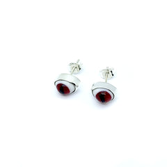 Aretes Ojo de Reptil Rojo Plata 925