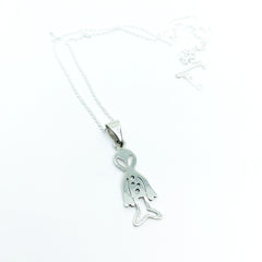 Collar Alien Cosmico Plata Fina 925