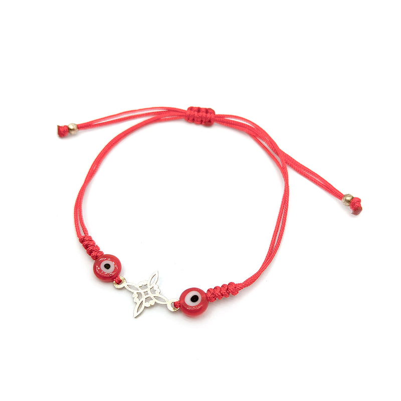 Pulsera Nudo de Bruja Hilo Rojo Plata 925