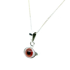 Collar Ojo Turco Rojo Cristal Plata 925