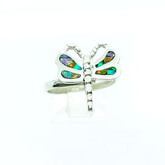 Anillo Libelula Multicolor Opalo Plata 925 ley