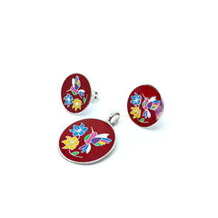 Coordinado Tenango Hidalguense Rojo Plata Fina 925