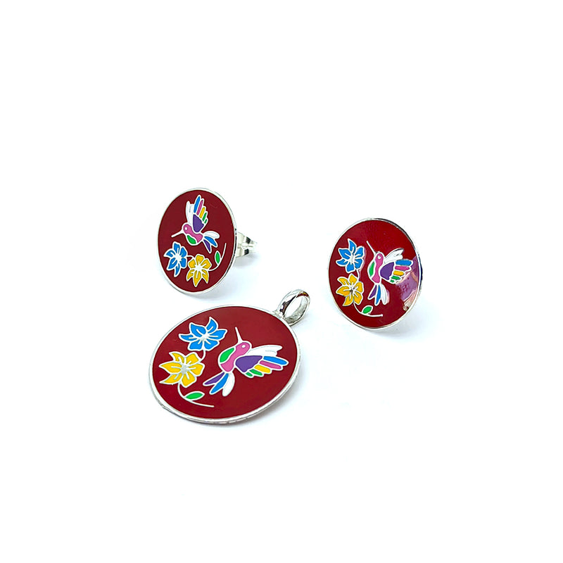 Coordinado Tenango Hidalguense Rojo Plata Fina 925