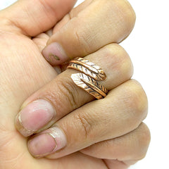 Anillo Pluma Cobre 100%