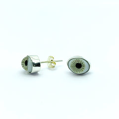 Arete Ojo Blanco Plata Fina 925