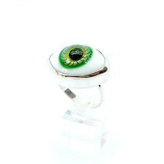 Anillo Ojo Turco Verde Esmeralda Plata Fina 925