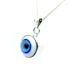 Collar Ojo Turco Azul Circular Plata 925