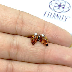 Aretes Gota de Ambar Baltico Plata Fina