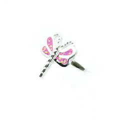 Anillo Libelula Rosa Opalo Plata 925