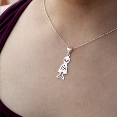 Collar Alien Cosmico Plata Fina 925