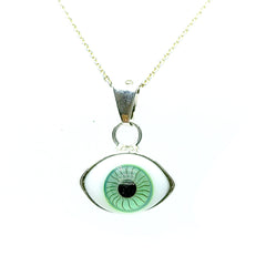 Dije Ojo Turco Verde Plata 925