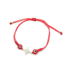 Pulsera Nudo de Bruja Hilo Rojo Plata 925