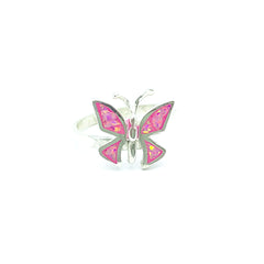 Anillo Mariposa Rosa Opalo Plata 925