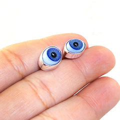 Aretes Ojo Turco Azul Celeste Plata Fina 925