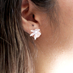 Aretes Hoja de Marihuana Petitte Plata 925