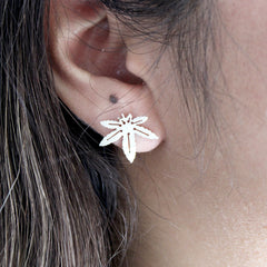 Aretes Hoja de Marihuana Petitte Plata 925
