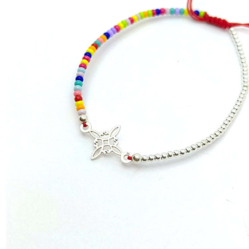 Pulsera Nudo de Bruja Multicolor Plata 925
