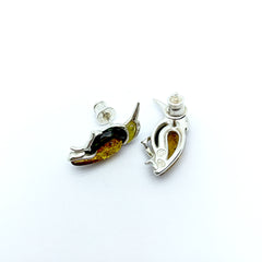 Aretes Colibri de Ambar Baltico Plata 925