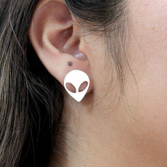 Aretes Rostro Alien Plata 925