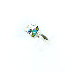 Anillo Elefante Multicolor Opalo Plata 925