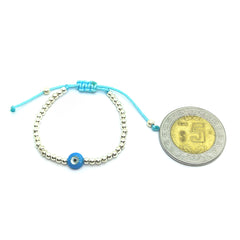 Pulsera para Bebé Ojo Turco Azul en Plata Fina 925