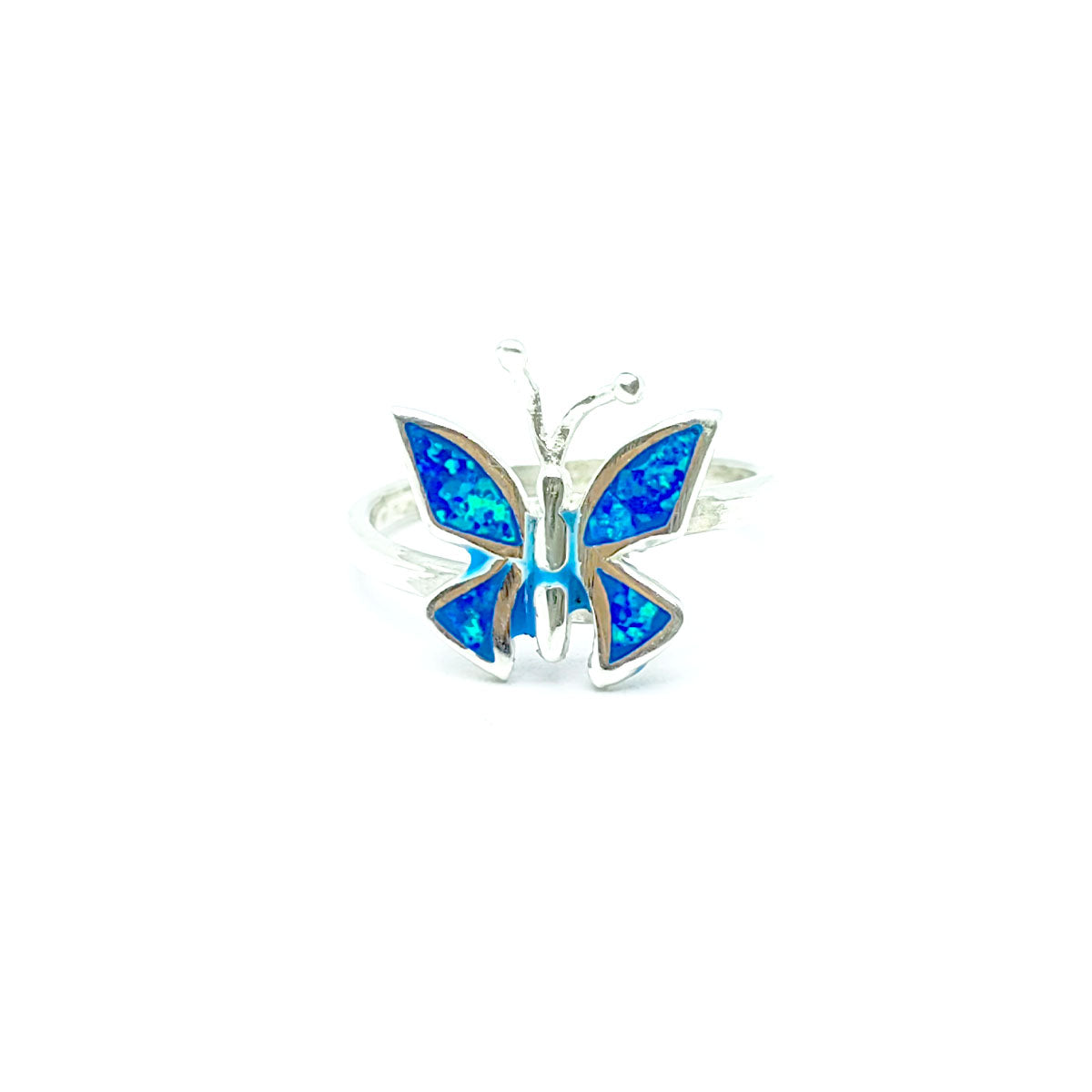 Anillo Mariposa Azul Cielo Plata 925