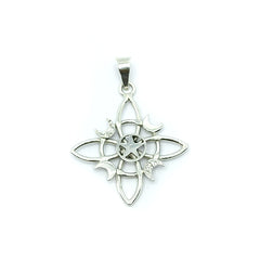 DIJE NUDO DE BRUJA WICCA CON MEDIA LUNA