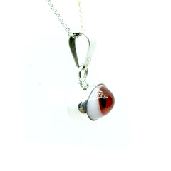 Collar Ojo Turco Rojo Cristal Plata 925