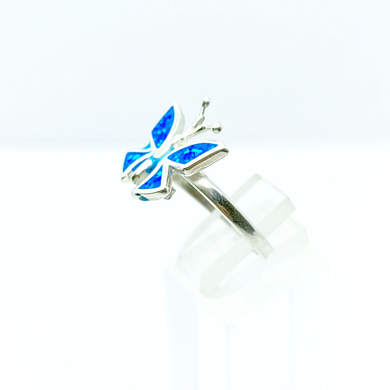 Anillo Mariposa Azul Cielo Plata 925