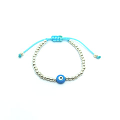 Pulsera para Bebé Ojo Turco Azul en Plata Fina 925