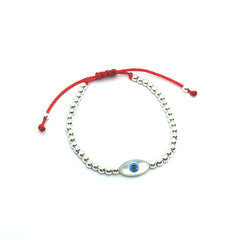 Pulsera para Bebé de Ojo Turco Azul en Plata Fina 925