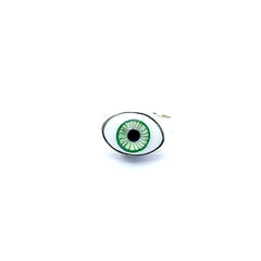 Anillo Ojo Turco Verde Mediano Plata 925