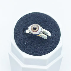 Anillo Ojo Turco Cafe Claro Plata 925