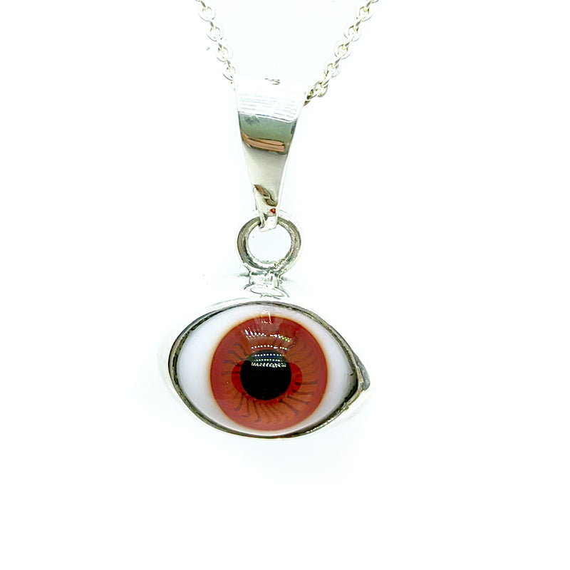 Dije Ojo Turco Rojo Cristal Plata 925 ley