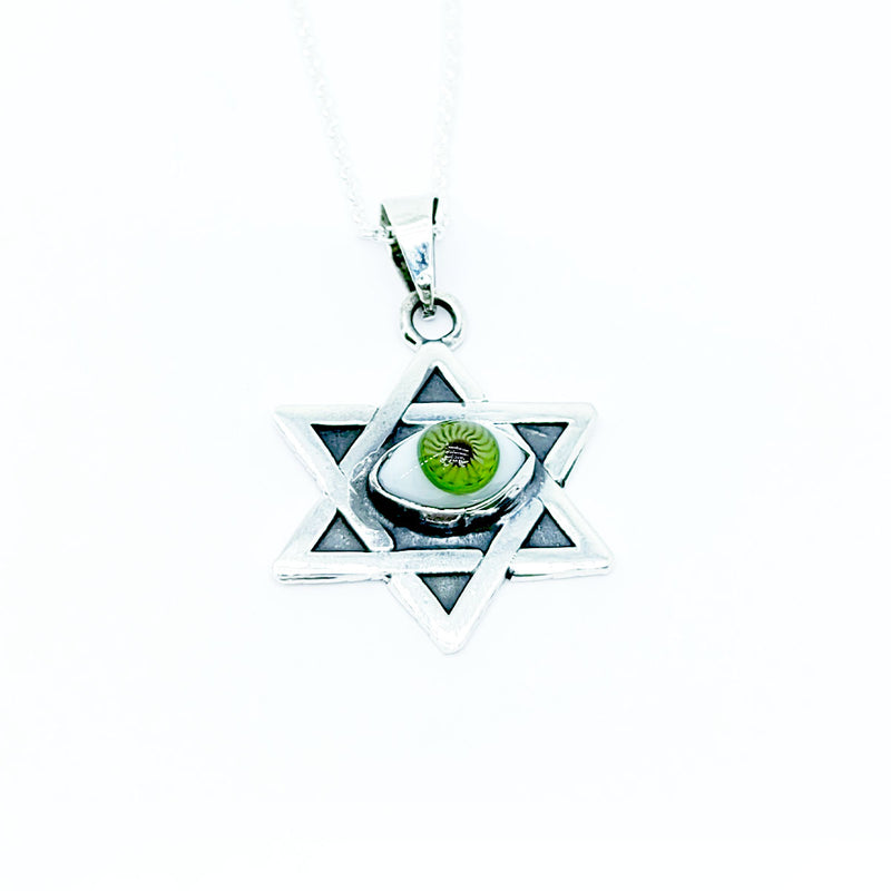 Dije Estrella de David con Ojo Turco Proteccion