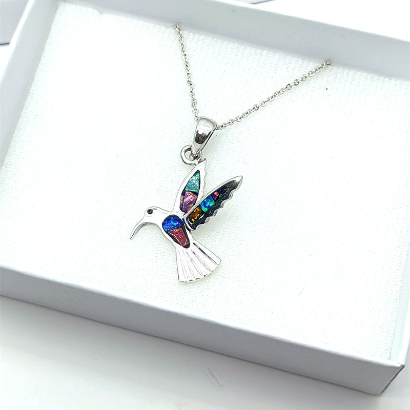 Collar Colibrí en Vuelo Plata Fina