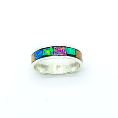 Anillo Churumbela de Opalos Multicolor Plata 925