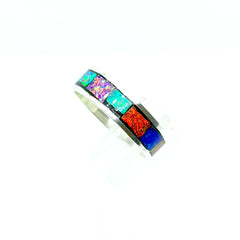 Anillo Churumbela de Opalos Multicolor Plata 925