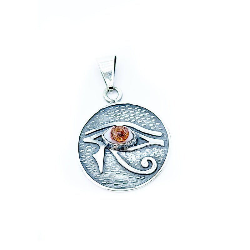 Dije Talisman Ojo de Horus y Ojo Rojo Marron Proteccion