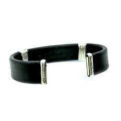 Esclava Piel de Ternera  Ajustable Plata Fina 925 ley