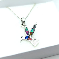Collar Colibrí en Vuelo Plata Fina