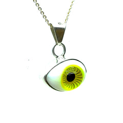 Collar Ojo Turco Amarillo Cristal Plata 925