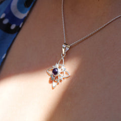 Collar Nudo de Bruja con Amatista Plata Fina 925