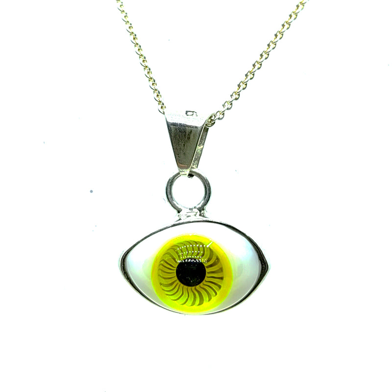 Dije Ojo Turco Amarillo Cristal  Plata 925