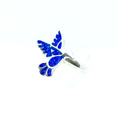 Anillo Colibri en Vuelo Azul Rey Opalo Plata 925